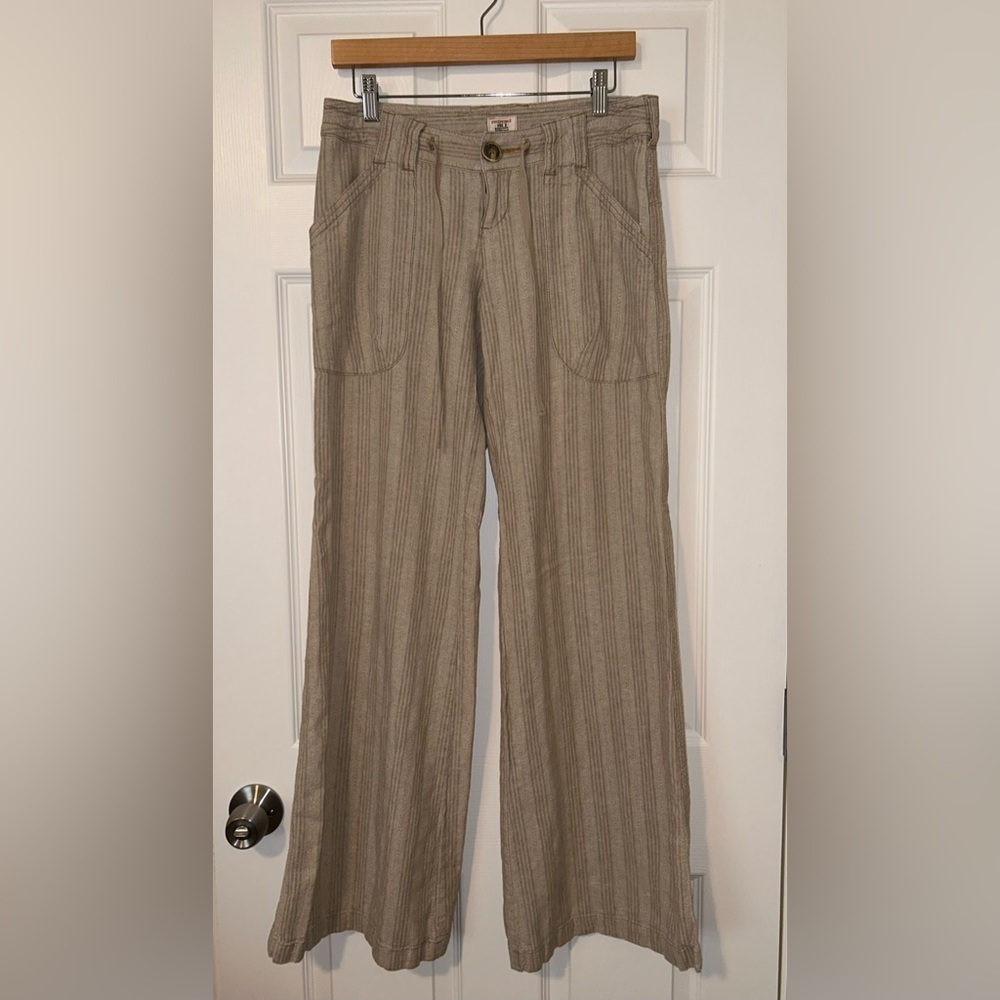 Free People Linen Blend Wide Leg Stripe Pants - size 2